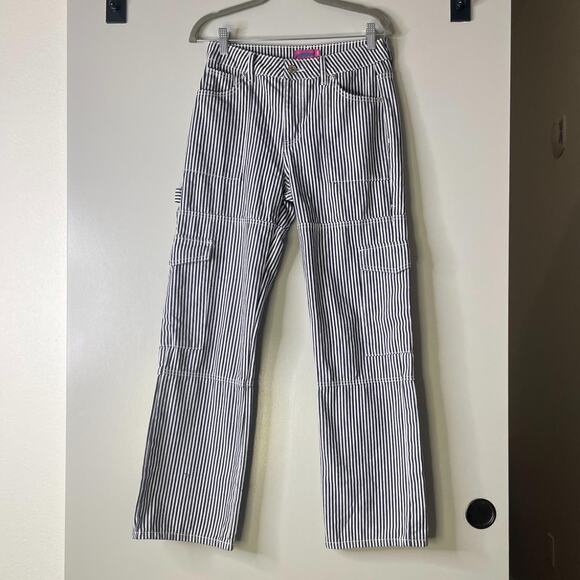 Blue and White Striped Cargo Pants - Picture 4 of 6